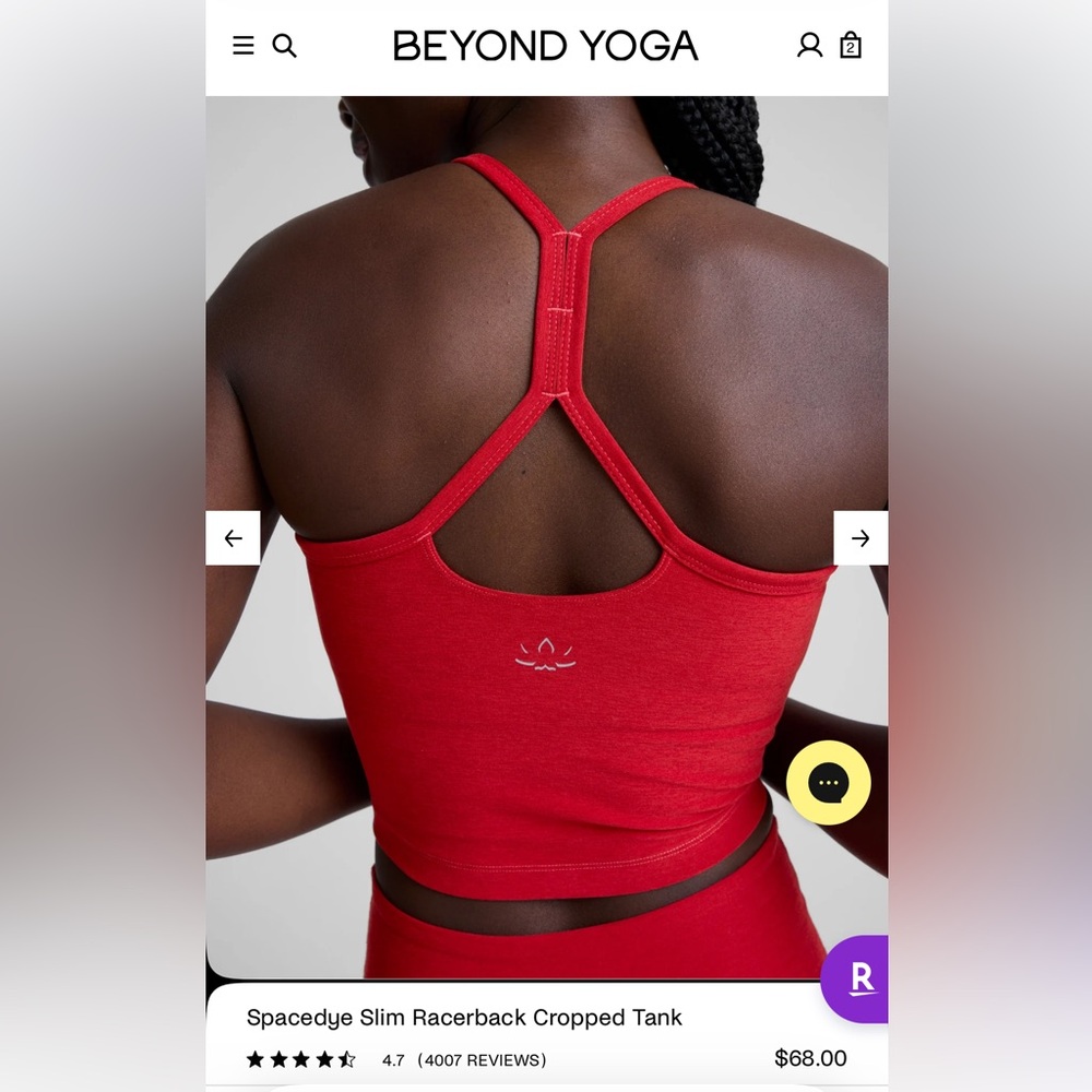 Beyond Yoga Red Women's Spacedye Crop Top - NWOT never worn - Picture 4 of 4